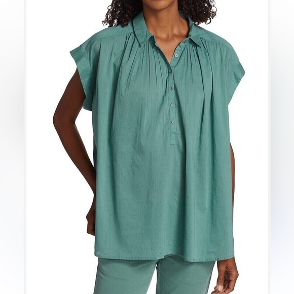 Nili Lotan Normandy Tunic Shirt Top Cotton Collared Oversized Kimono XS - Picture 6 of 9